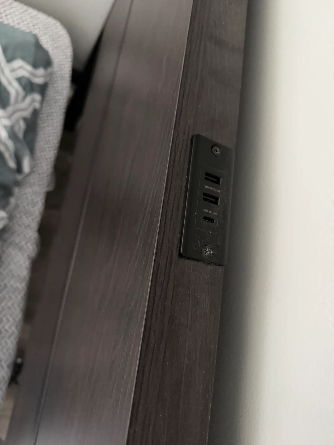 Dark Brown Bed Frame with USB Ports - photo 3