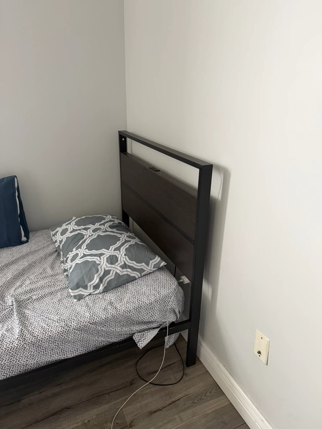 Dark Brown Bed Frame with USB Ports