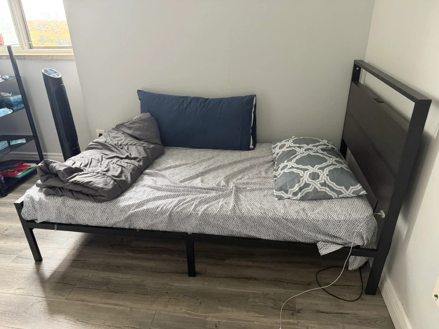 Dark Brown Bed Frame with USB Ports - photo 2