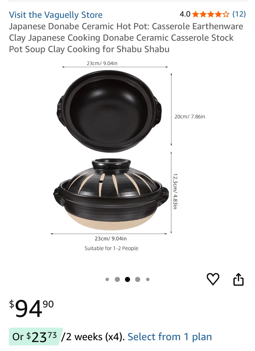 Japanese Donabe Clay Ceramic Hot Pot + portable stove - photo 2