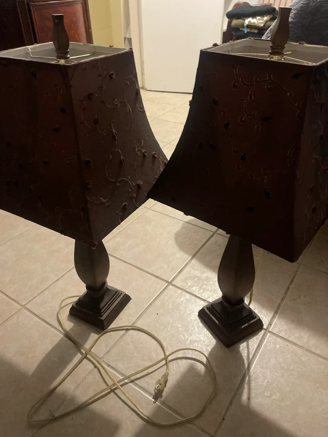 Pair of Brown Decorative Lamps