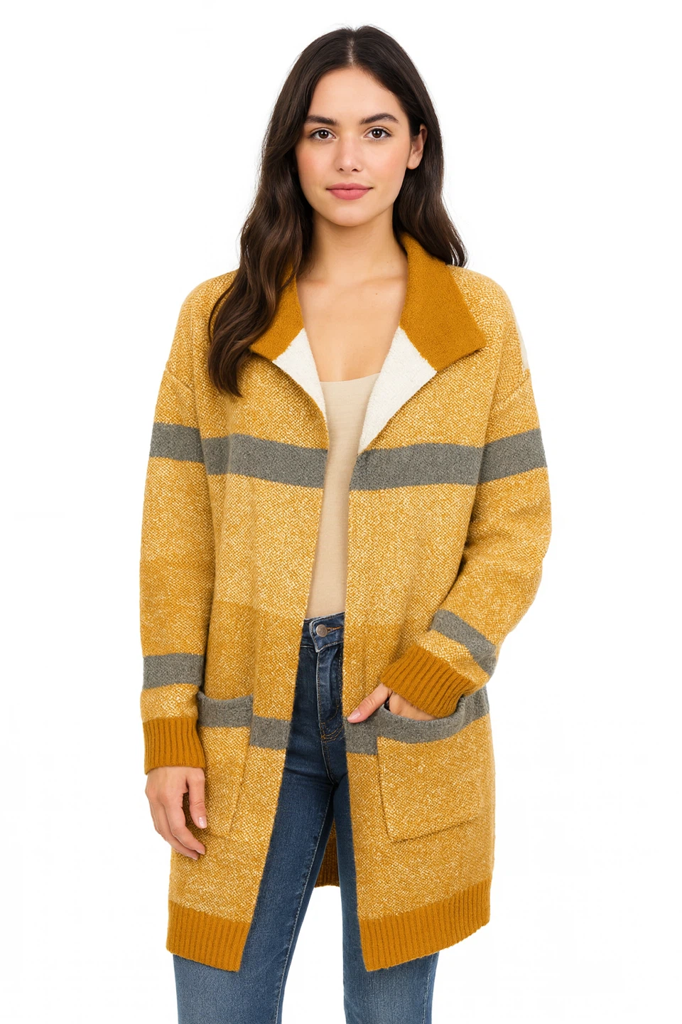 CYRUS Women’s Long Open Front Knit Cardigan XL -New Without Tag