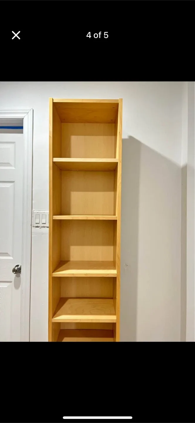 Tall Narrow IKEA Wooden Bookshelf  Perfect for Small Spaces! 🔥 image indicator(3)
