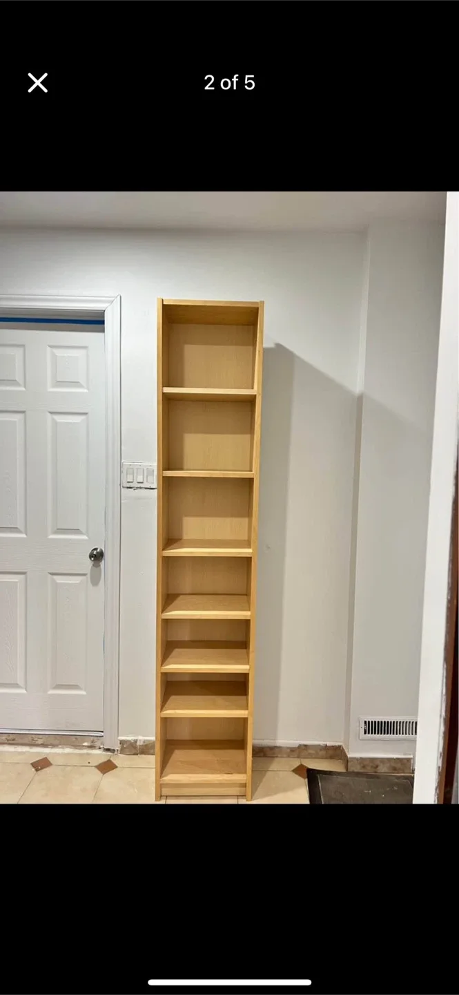 Tall Narrow IKEA Wooden Bookshelf  Perfect for Small Spaces! 🔥 image indicator(2)