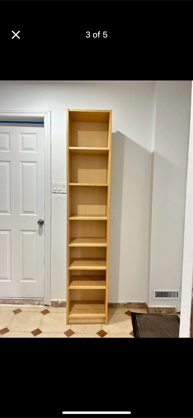 Tall Narrow IKEA Wooden Bookshelf  Perfect for Small Spaces! 🔥