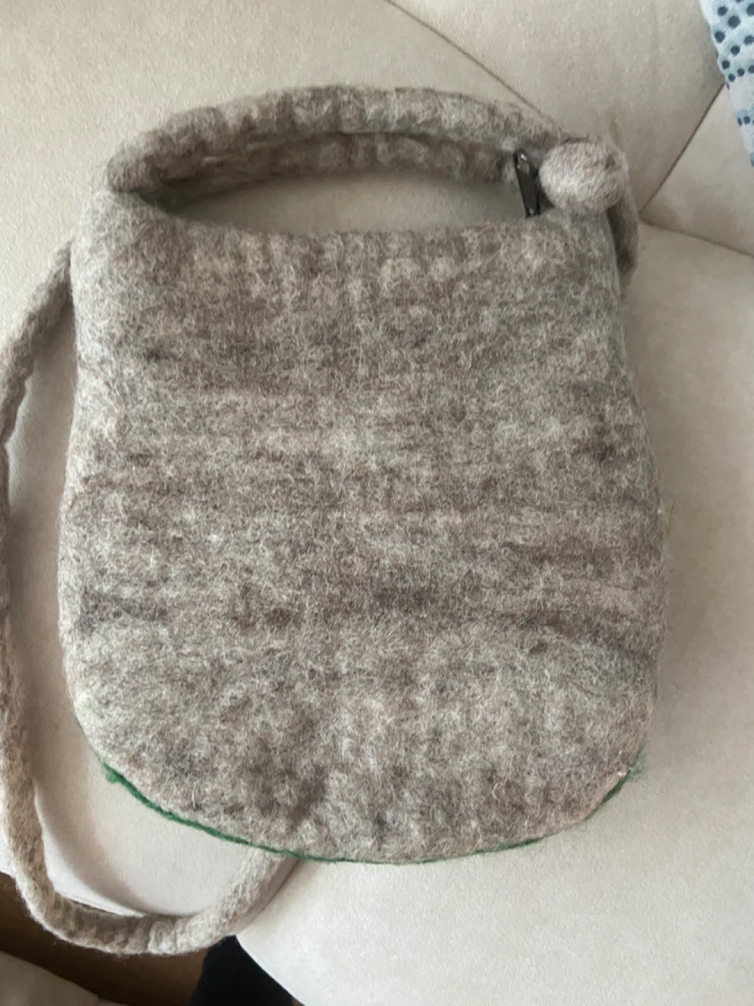 Handmade Wool Shoulder Bag with Sheep Design - photo 2