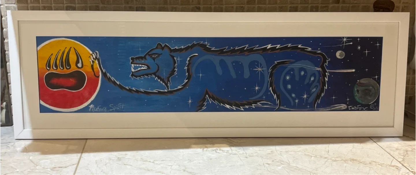 Two fox 2015 original watercolour of Mukwa spirit