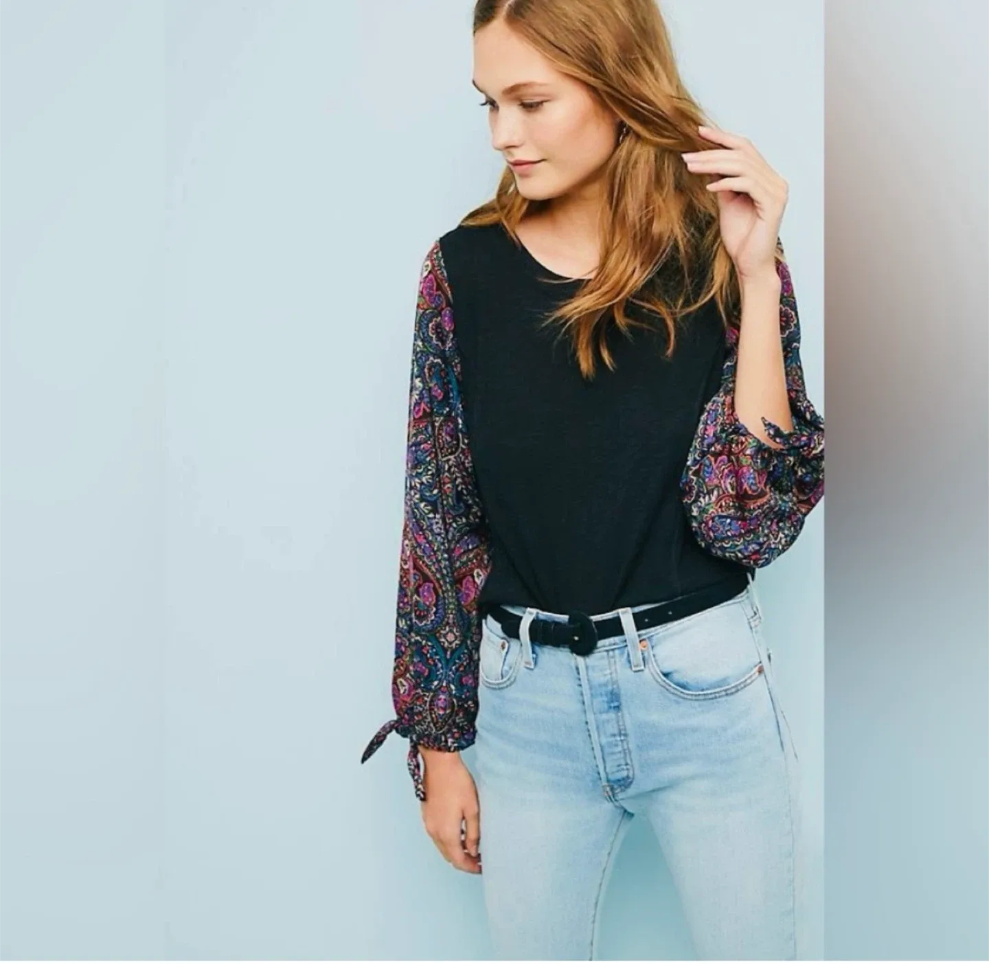 Anthropologie akemi + kin Maybelle Paisley Print Top