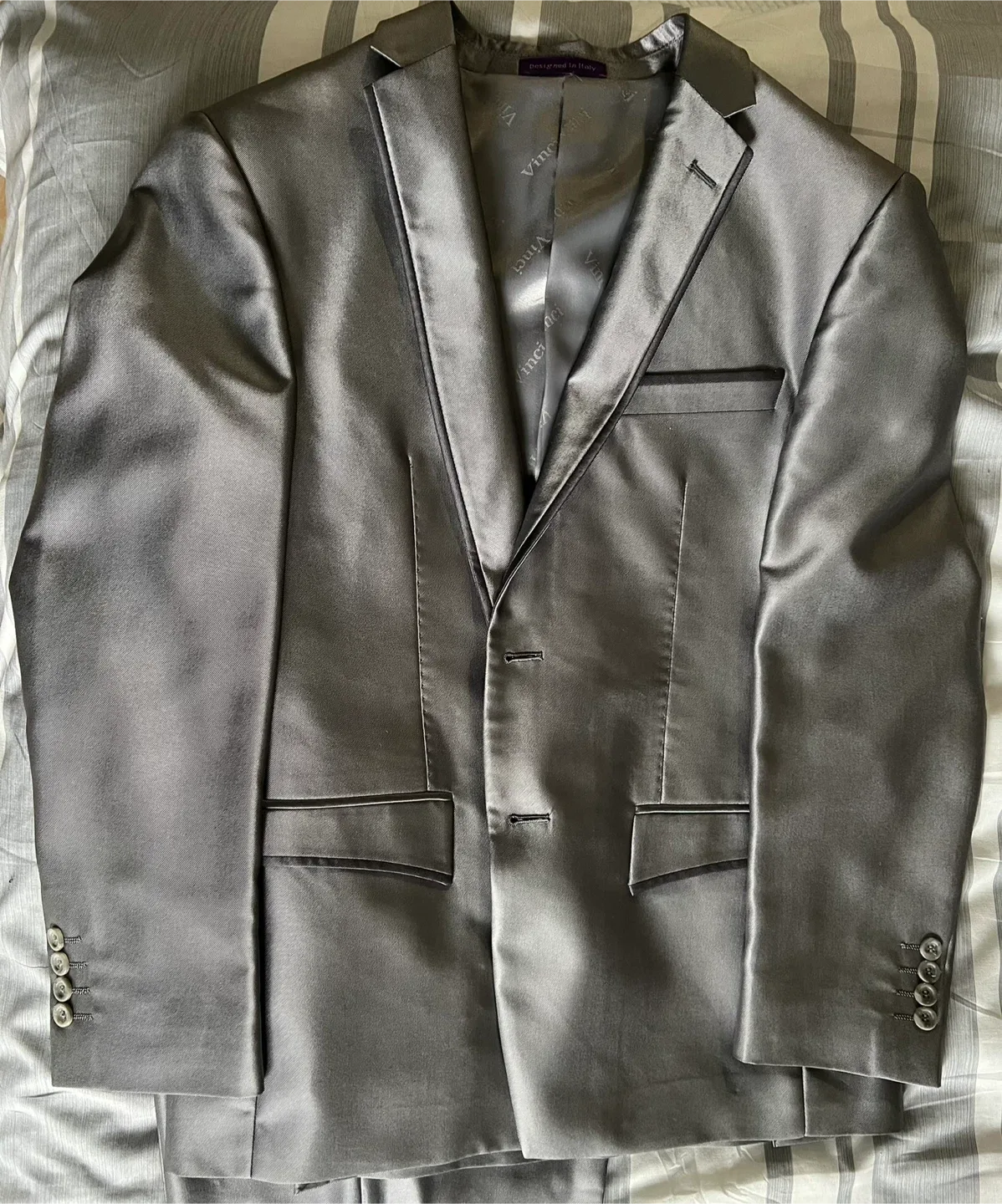 Vinci Men's Suit - Silver