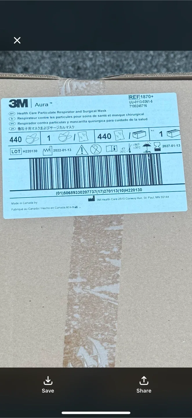 New 3M Aura Health Care Particulate Respirator Masks image indicator(4)