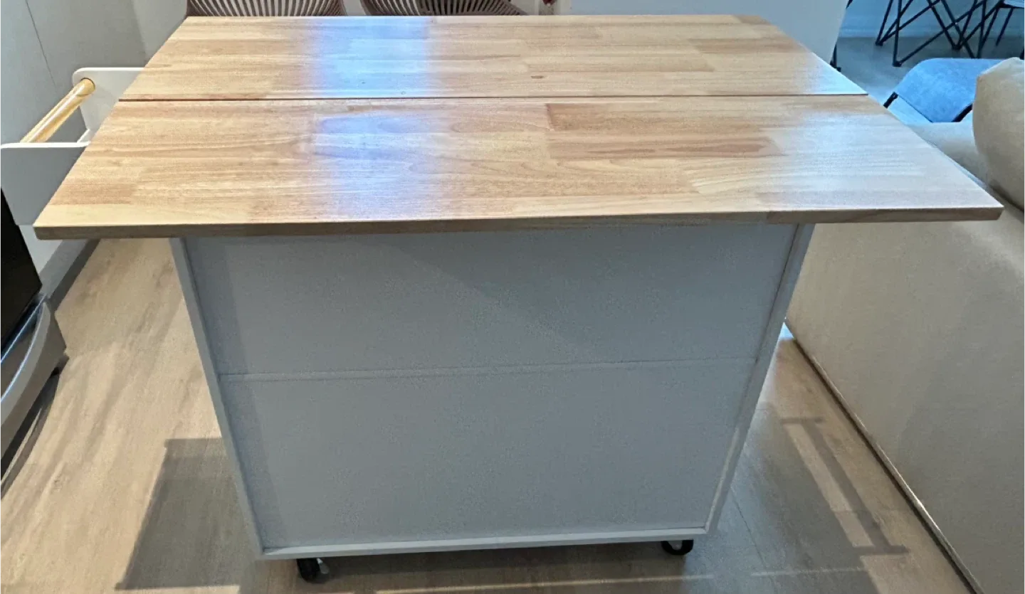 Kitchen Island Cart - White & Wood image indicator(5)