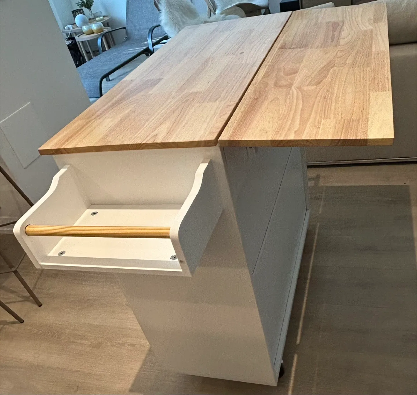 Kitchen Island Cart - White & Wood image indicator(3)