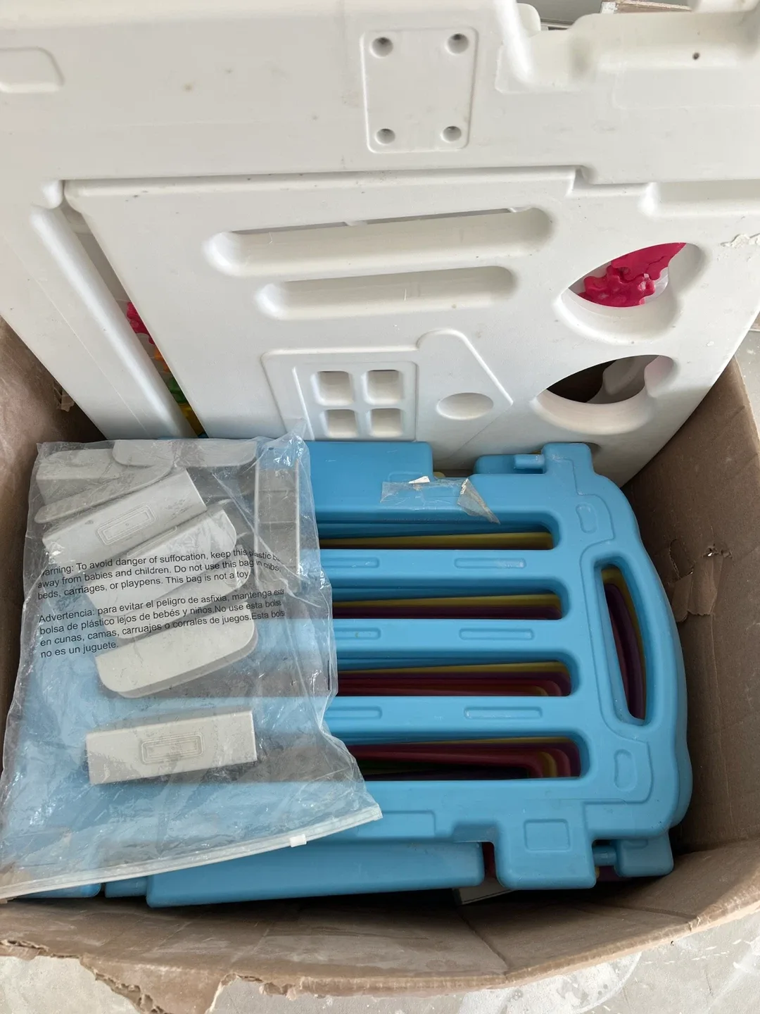 Kids Playpen Panels - Blue & White