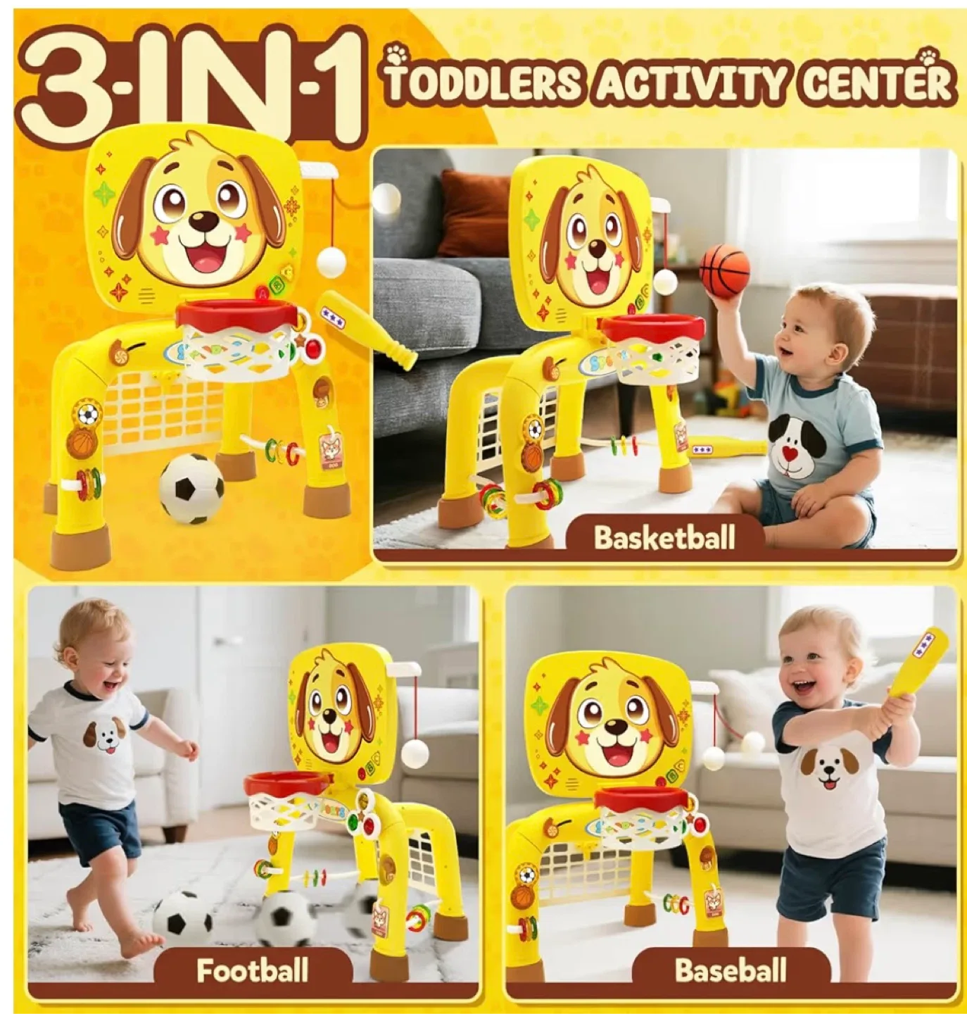 3-in-1 Toddler Activity Center