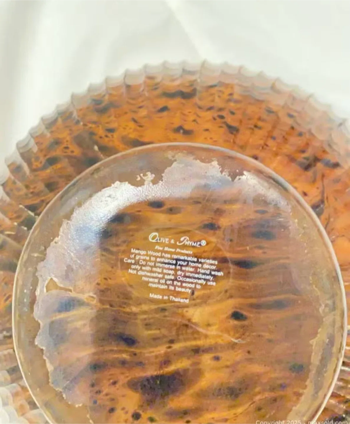 Olive & Thyme Mango Wood Bowl image indicator(3)