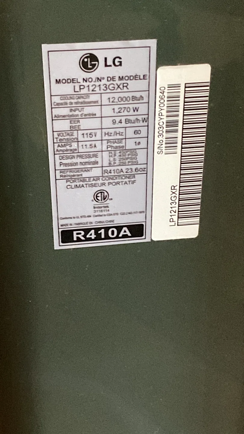 LG Portable Air Conditioner - LP1213GXR