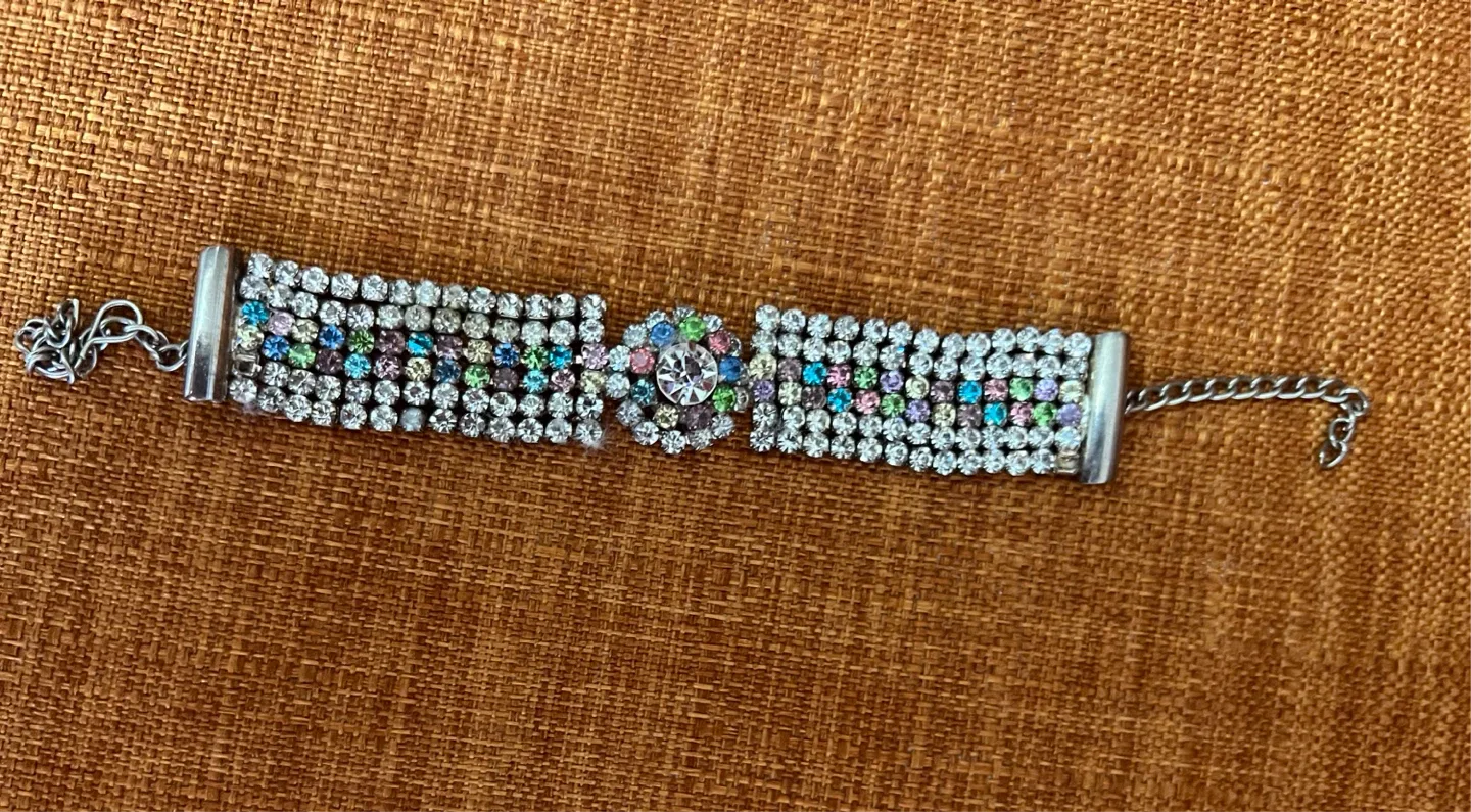 Rhinestone Bracelet with Multi-Colour Stones