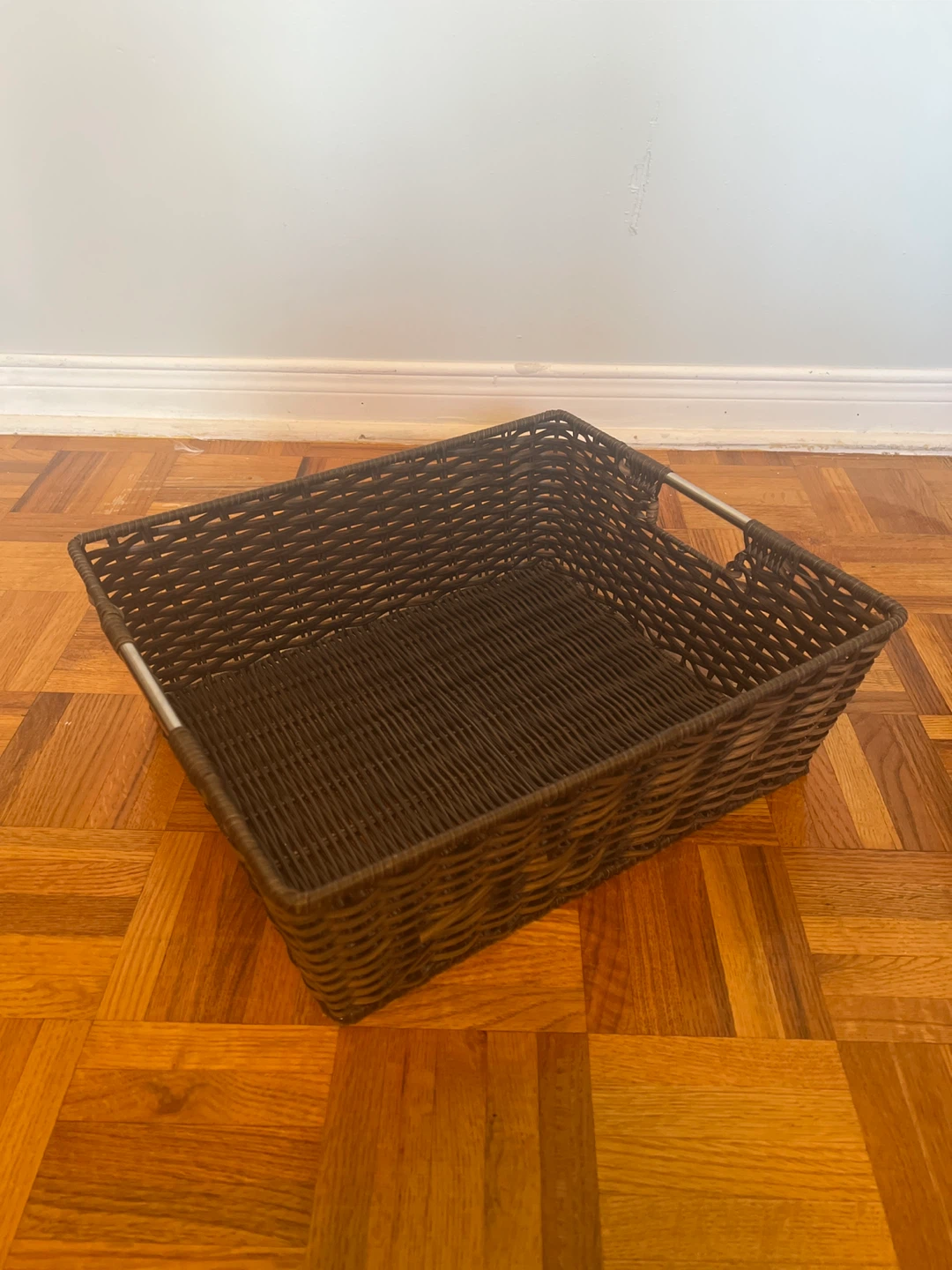 3x Wicker Storage Basket with Handles - photo 2