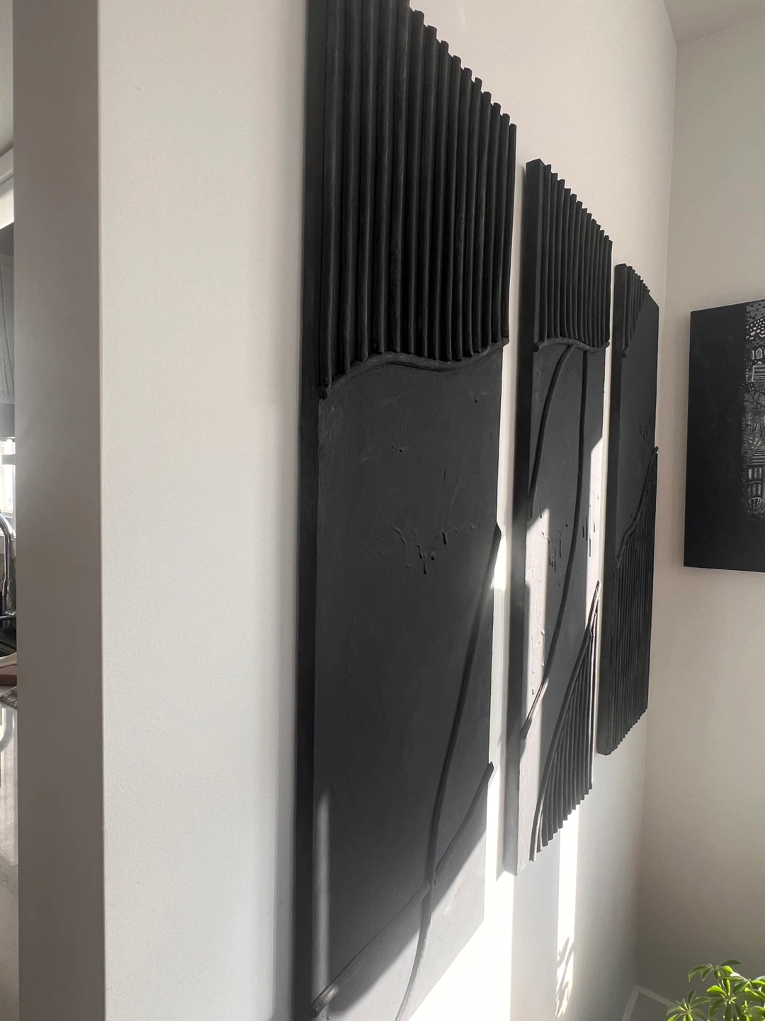 Textured Black Wall Art - Set of 3 - photo 2