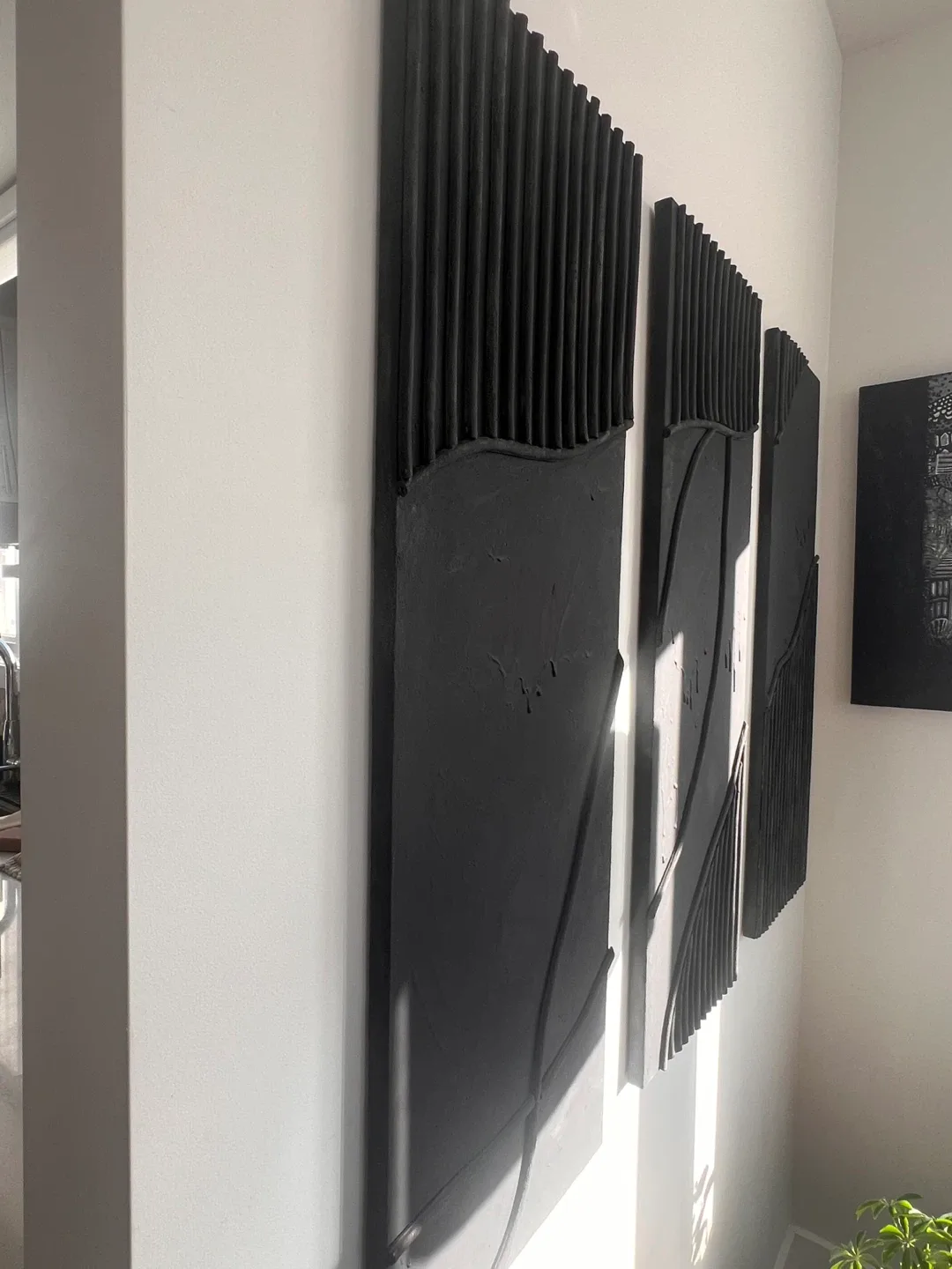 Textured Black Wall Art - Set of 3 image indicator(2)