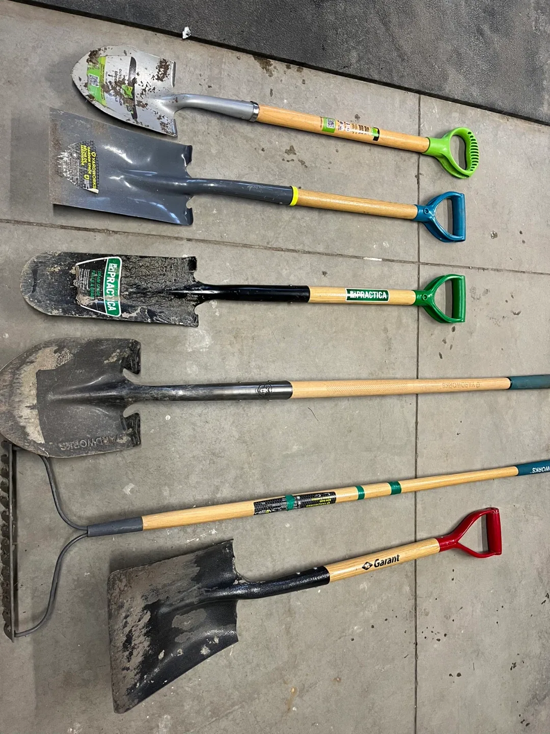 Shovels and Rake - Yard Tools