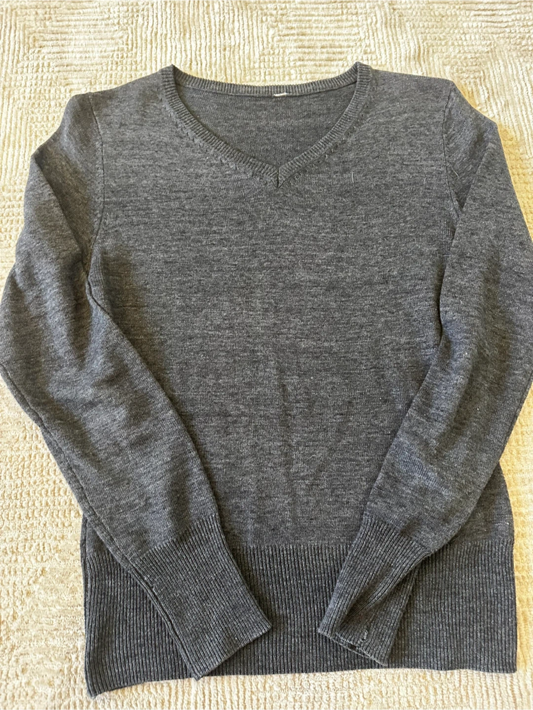 Grey V-Neck Sweater - photo 2