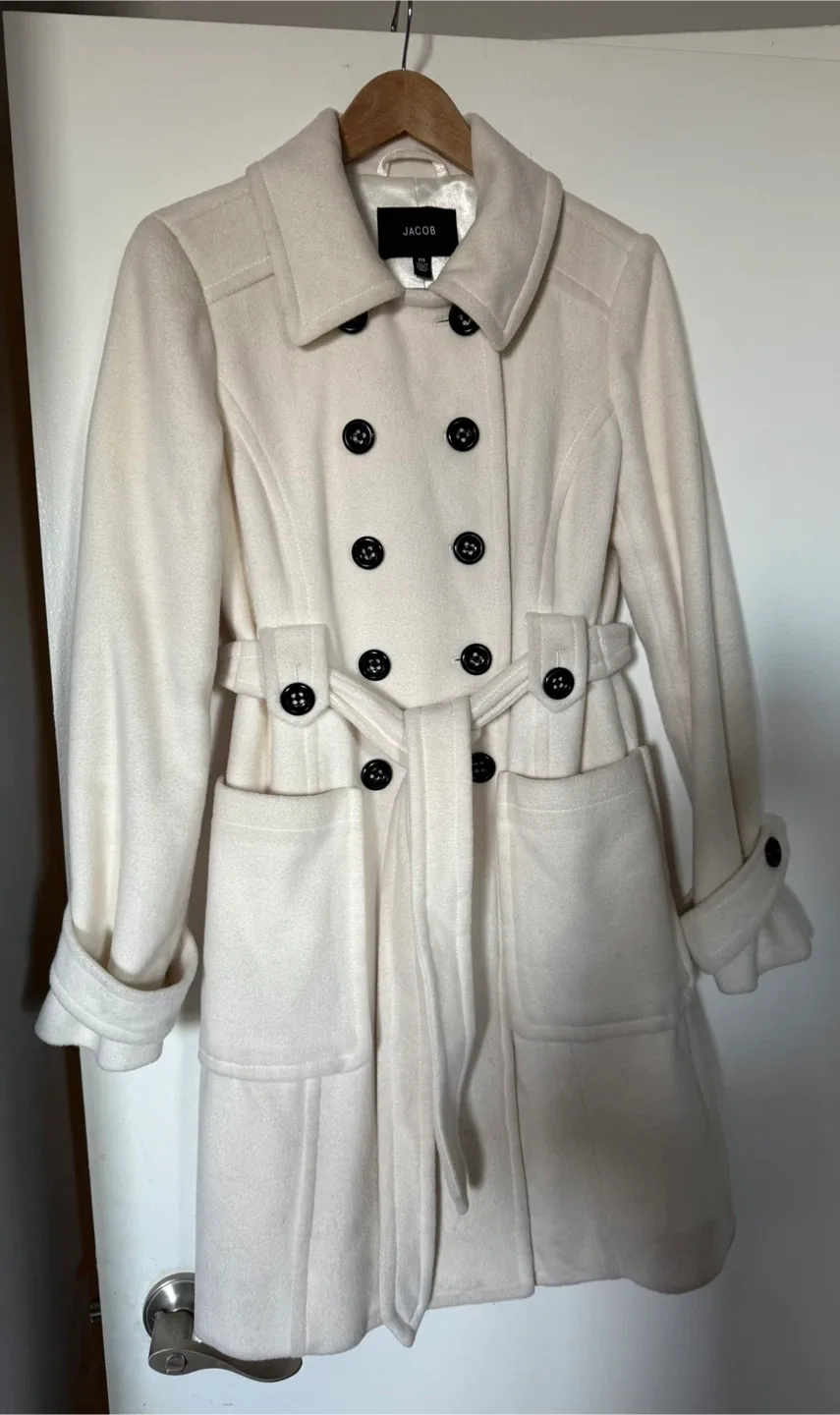 Jacob off white Wool Blend Coat - Size P/S image indicator(2)