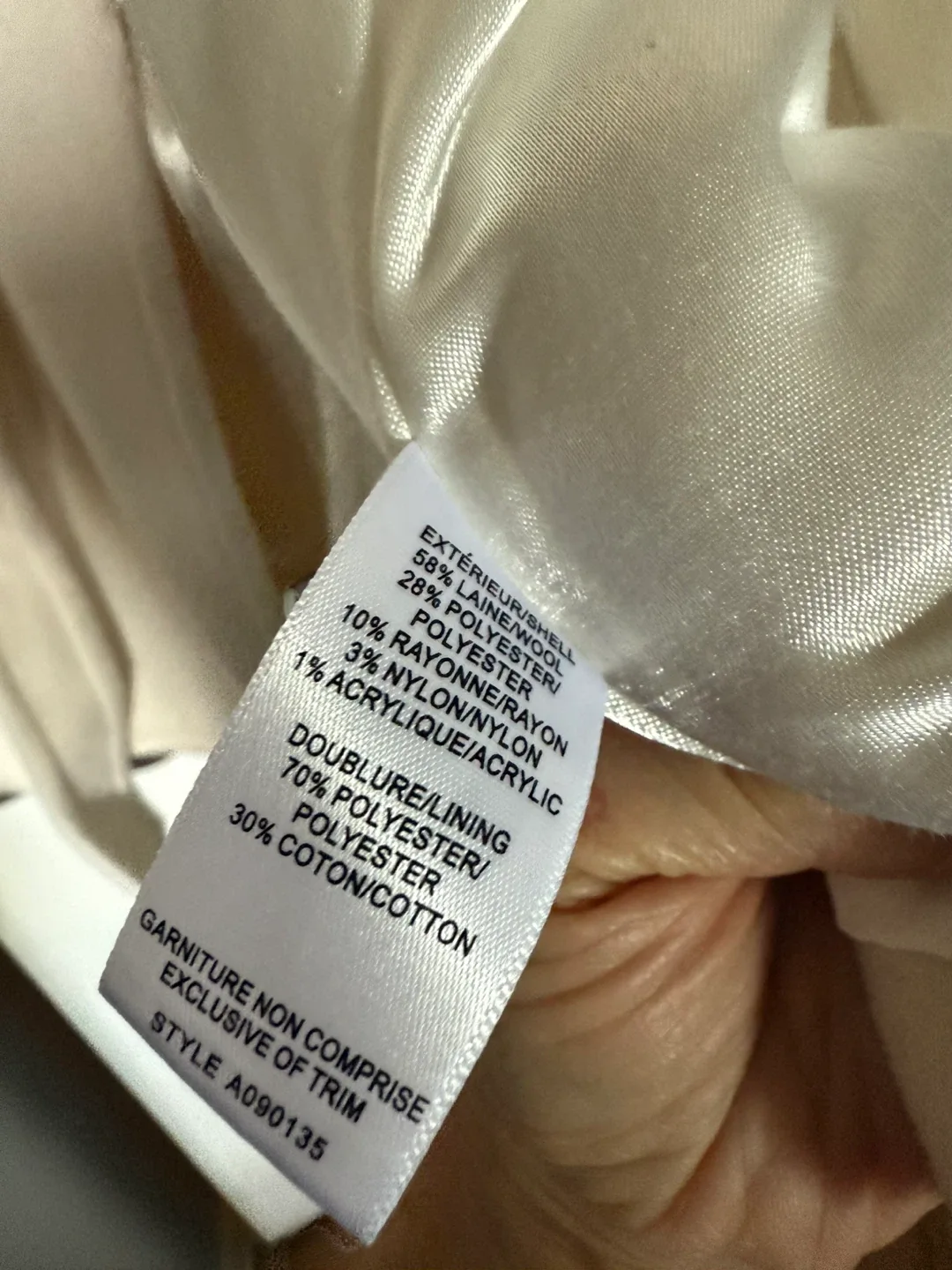 Jacob off white Wool Blend Coat - Size P/S image indicator(4)