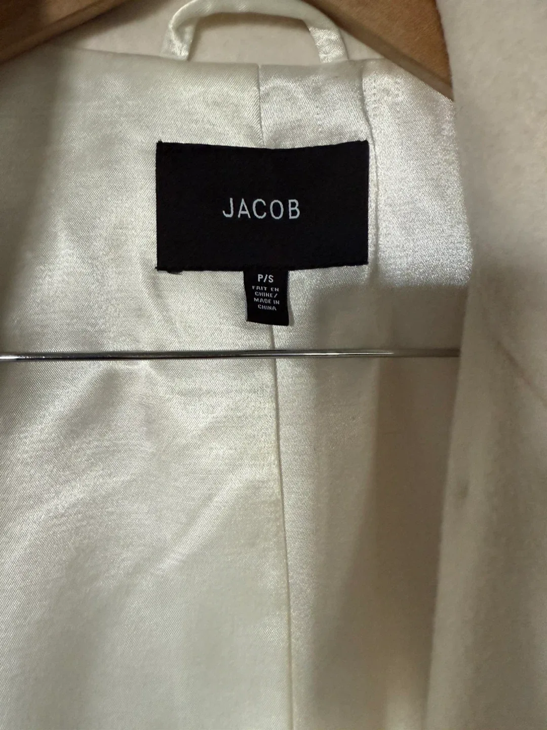 Jacob off white Wool Blend Coat - Size P/S image indicator(3)