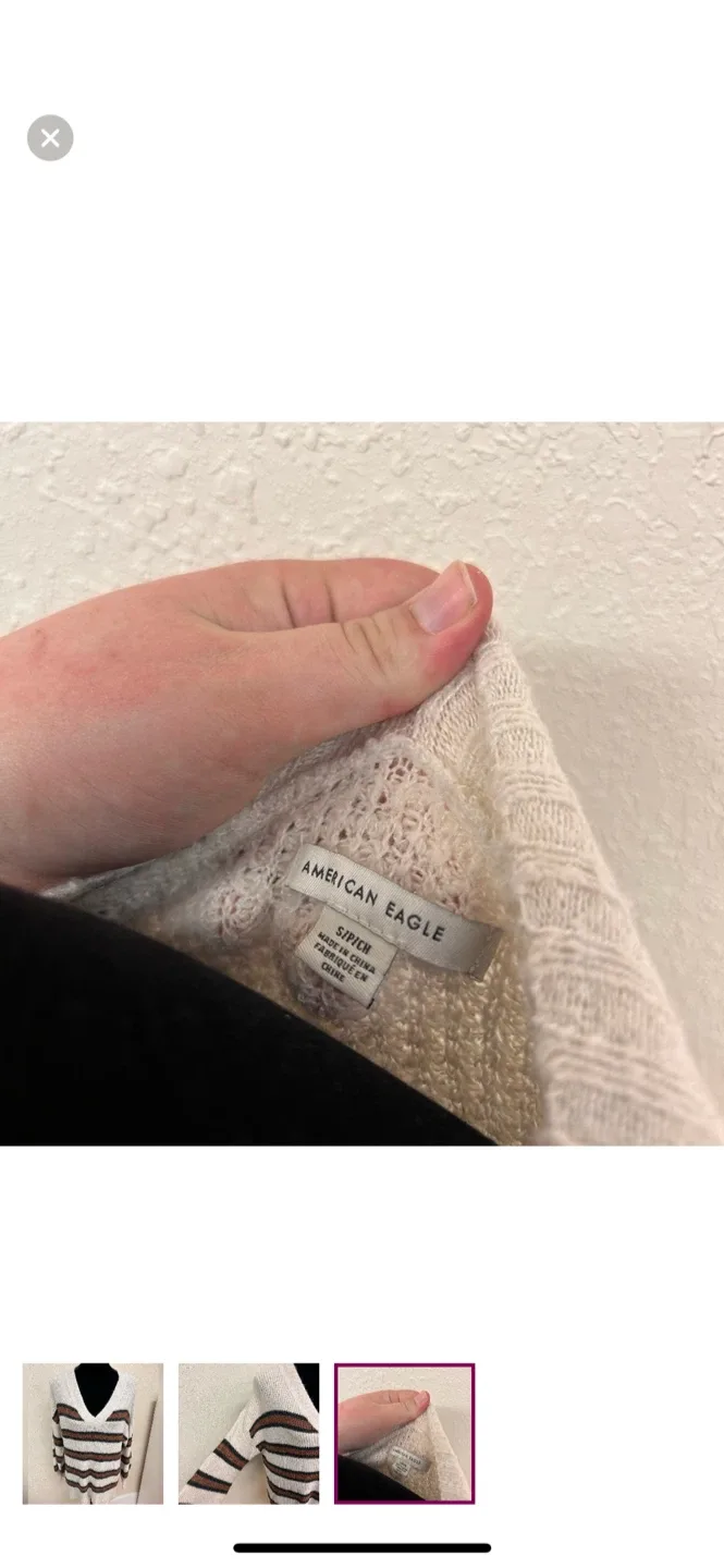 American Eagle Striped Sweater - Size S image indicator(3)