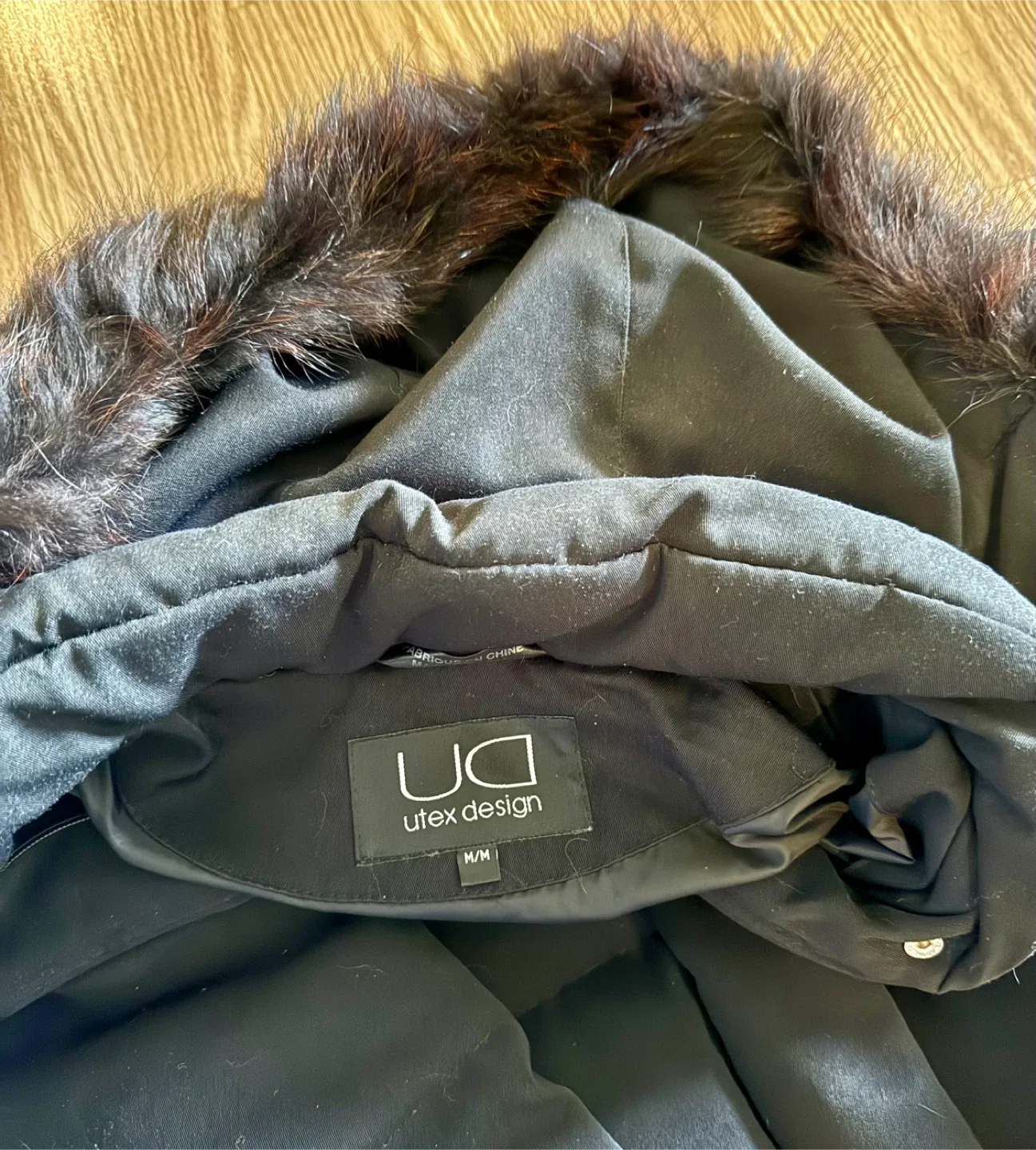 Utex Design Black Down Coat - Size M/M image indicator(5)