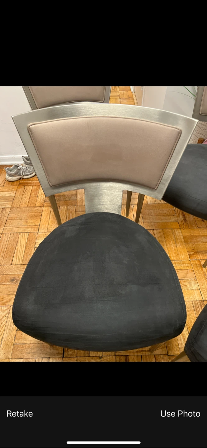 Set of 4 Dining Chairs - Black & Beige - photo 2