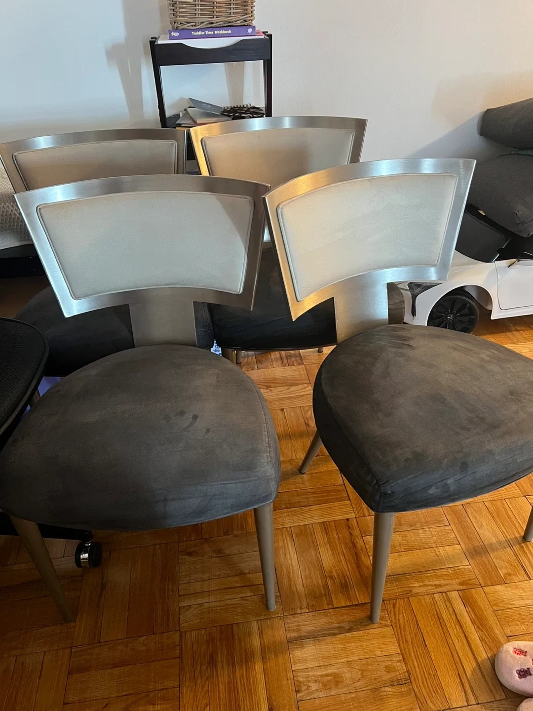 Set of 4 Dining Chairs - Black & Beige image indicator(5)