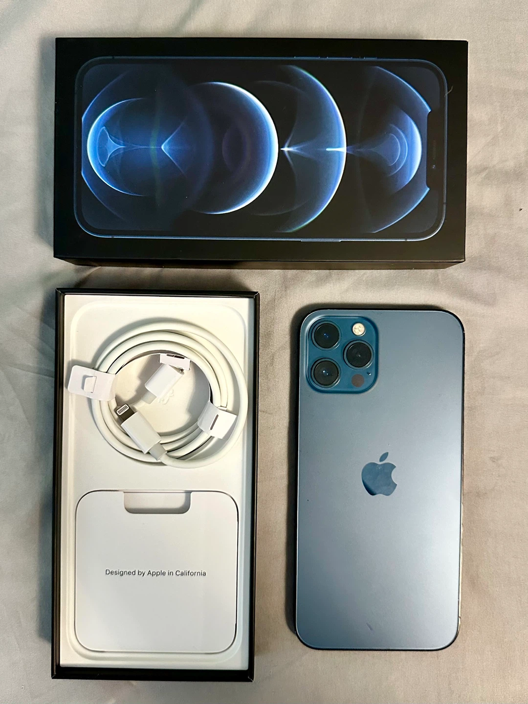 iPhone 12 Pro Max 128GB Pacific Blue - Box and Charger Included!