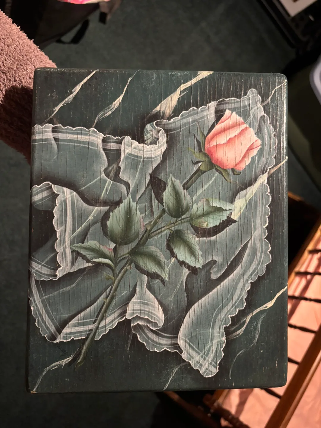 Decorative Rose Wooden Box