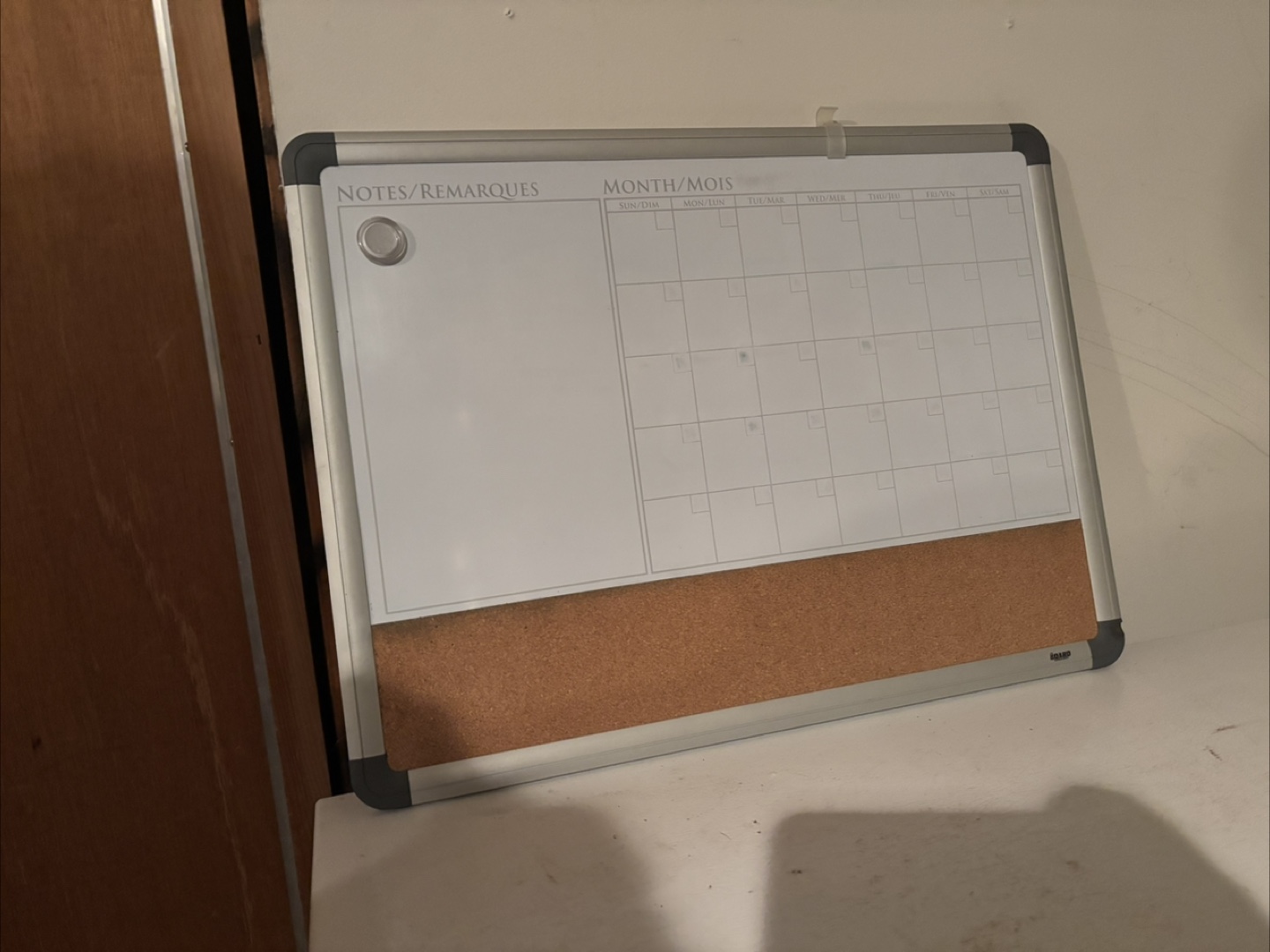 Whiteboard with Corkboard Section