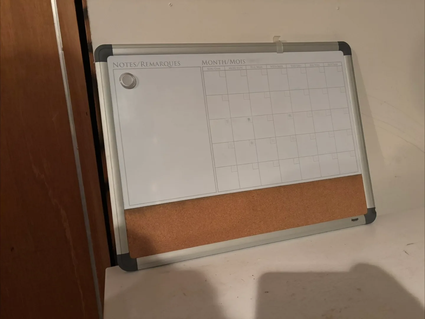 Whiteboard with Corkboard Section