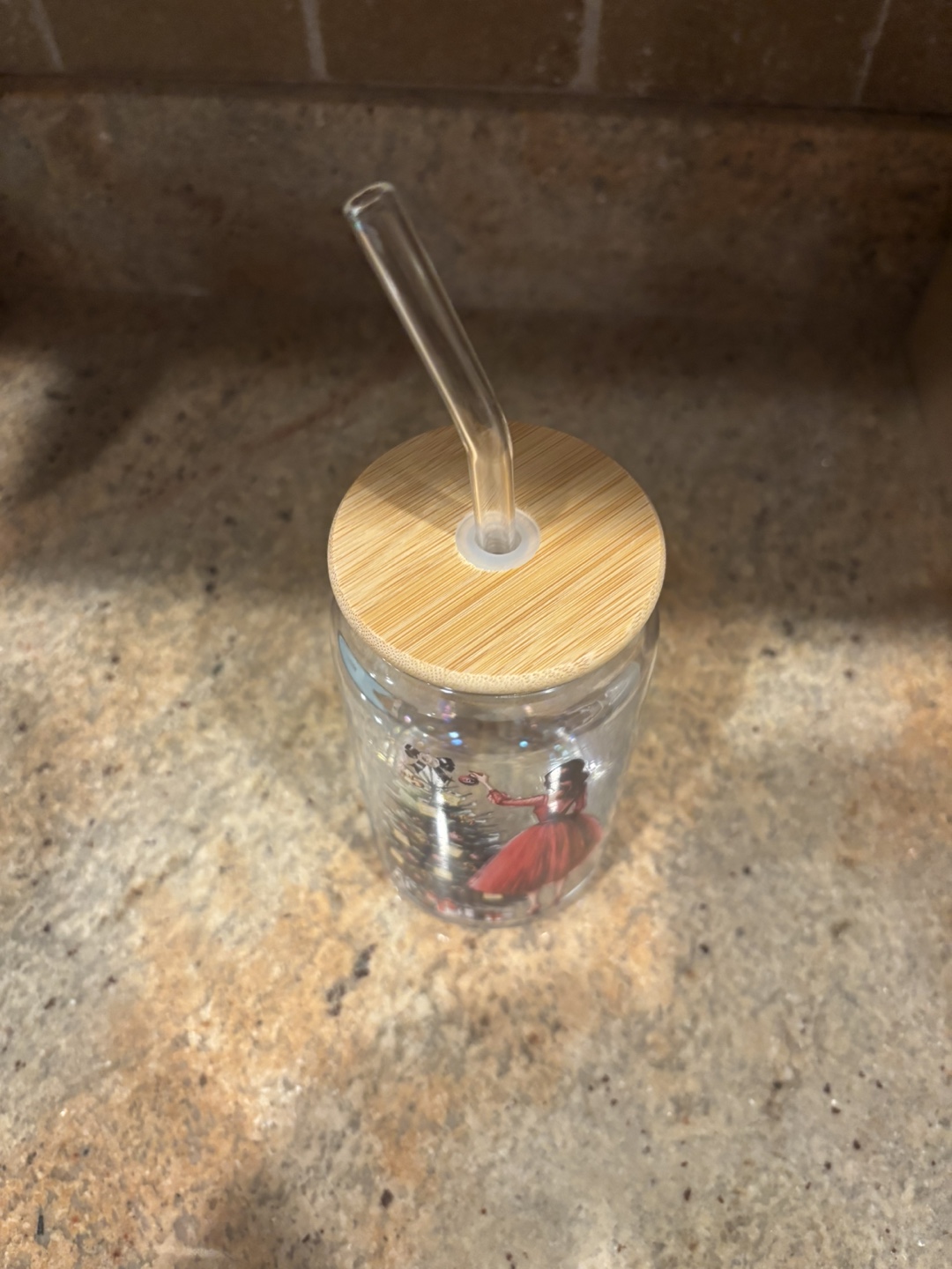 Glass Tumbler with Straw & Bamboo Lid - photo 3