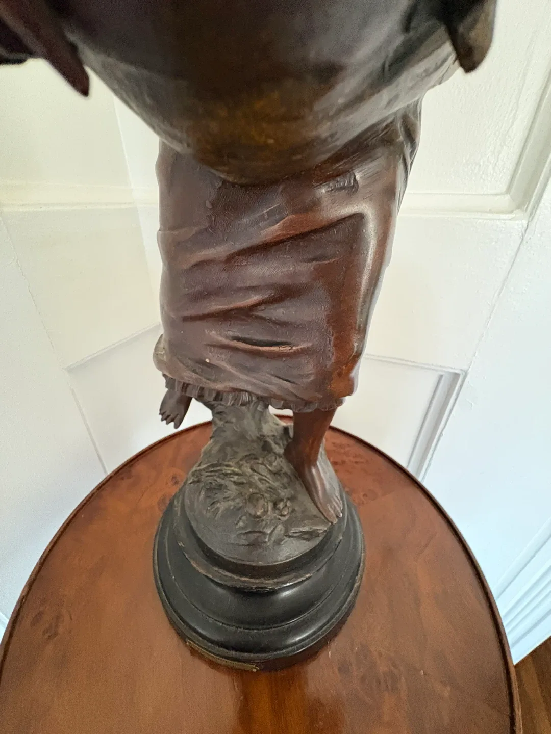 Vintage Bronze Statue - Girl with Fruit Basket image indicator(5)