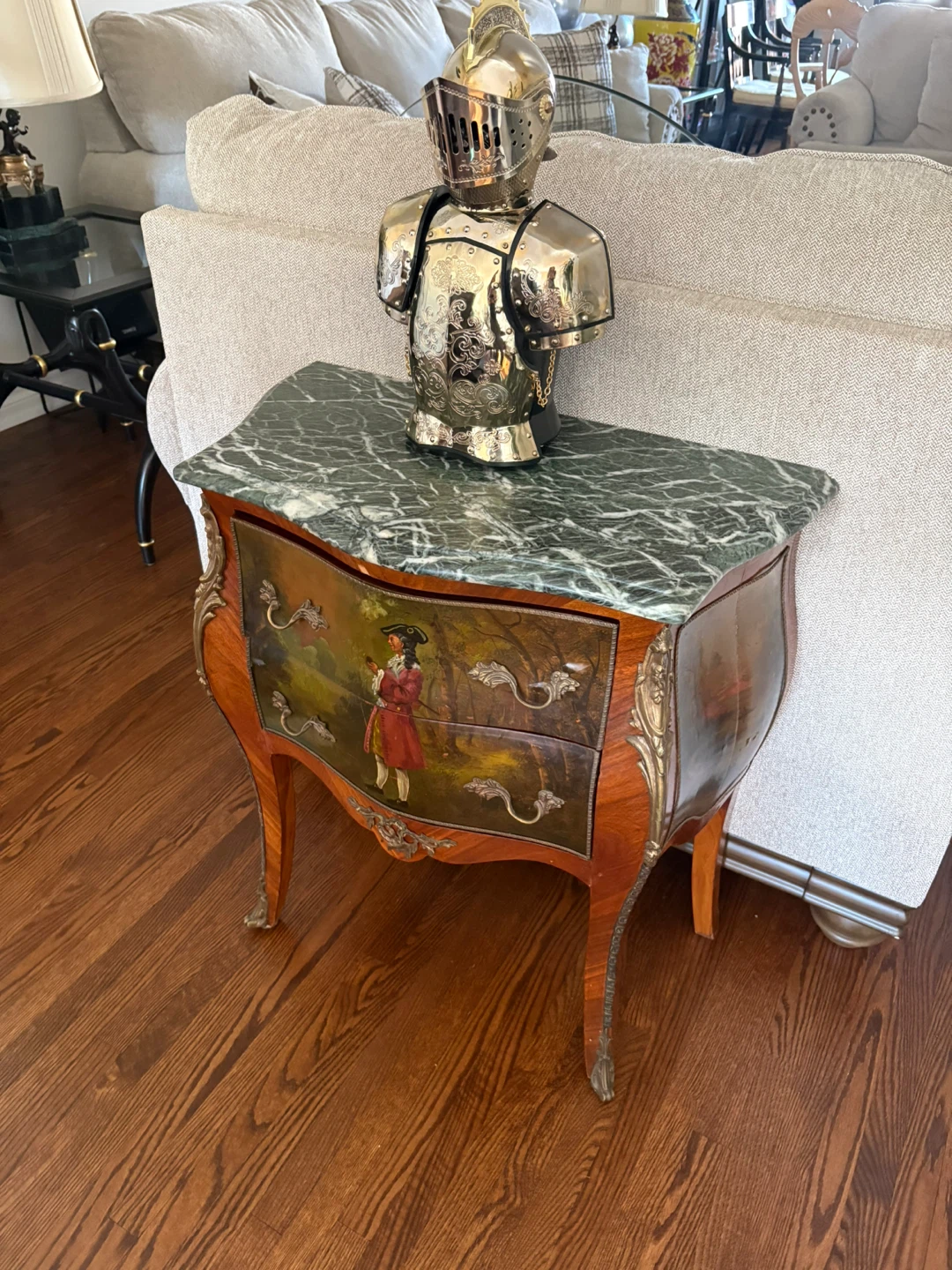 Vintage Bombe Chest with Marble Top
