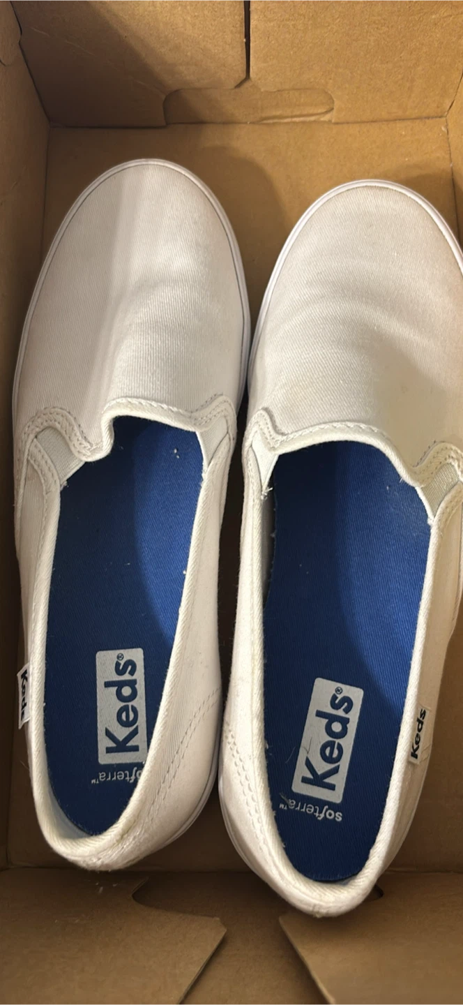 Keds Softerra White Slip-On Shoes - Size 6