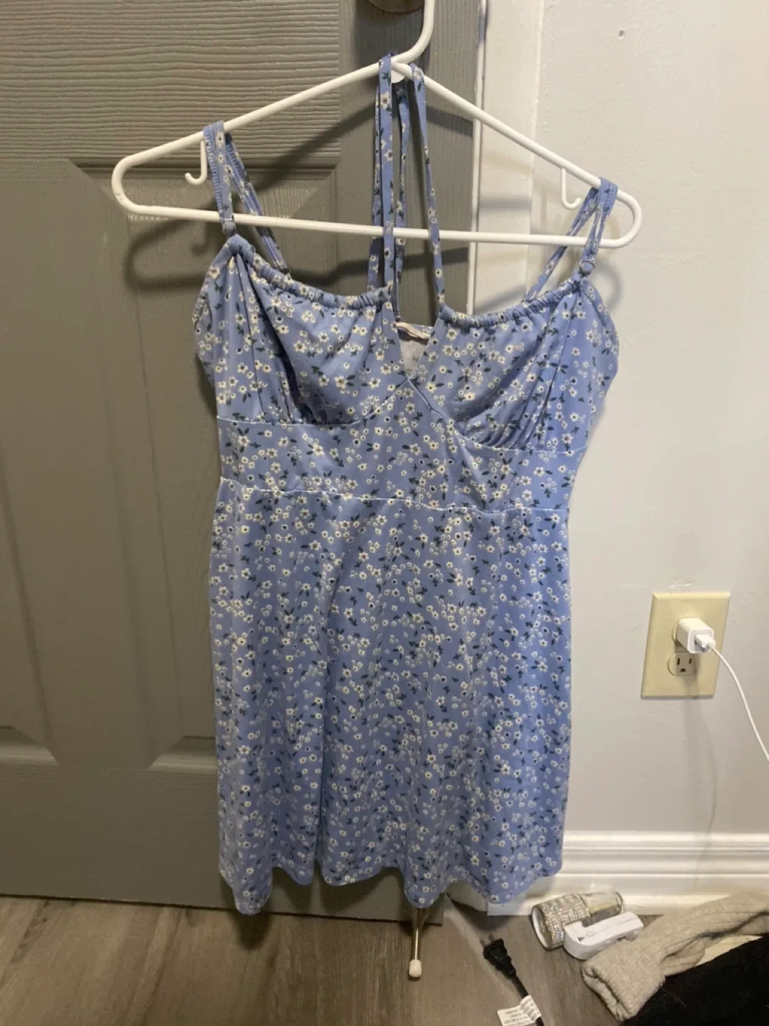Floral Mini Dress - Blue