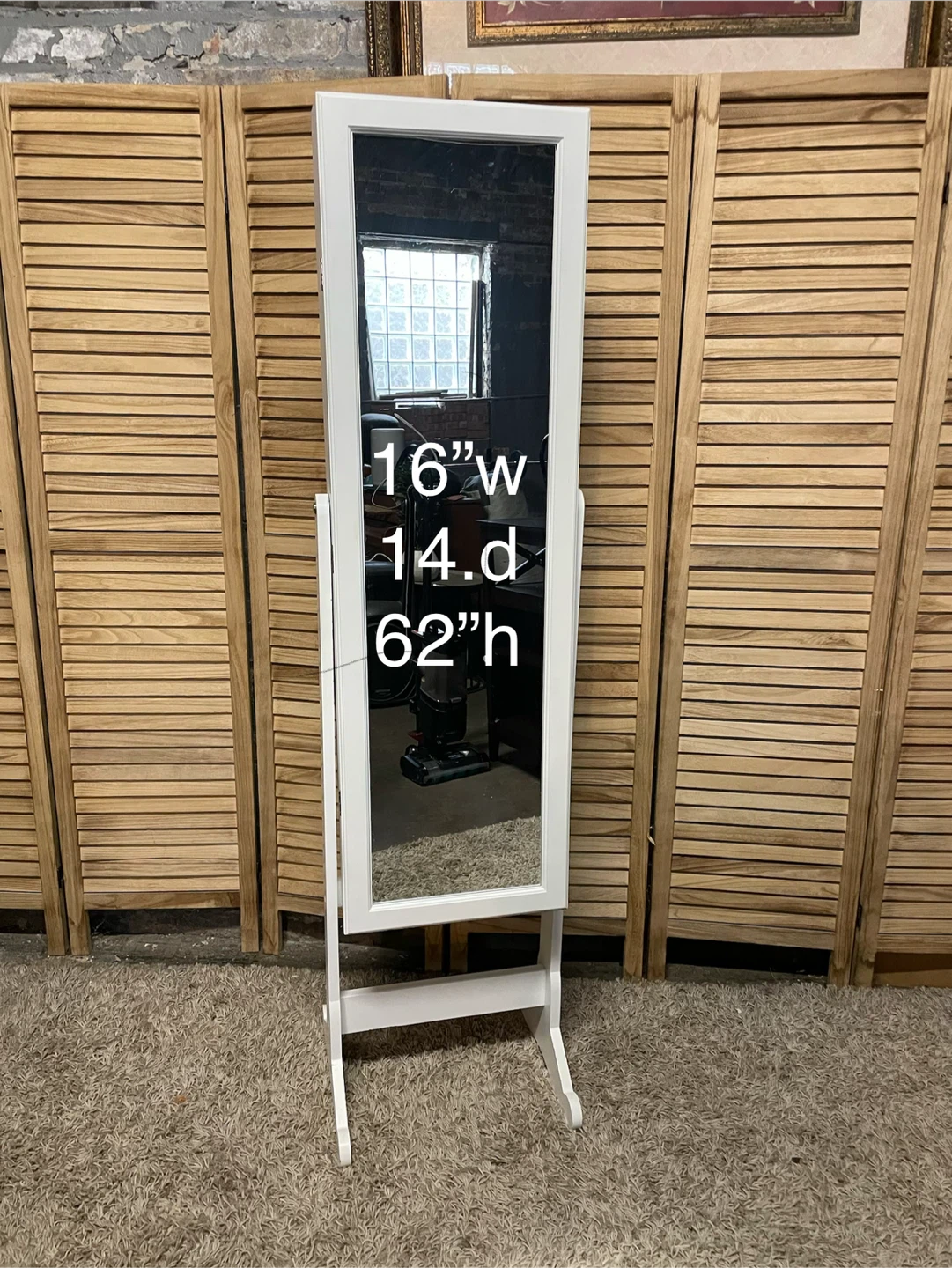 White Mirrored Jewelry Armoire - Full Length Mirror - photo 4