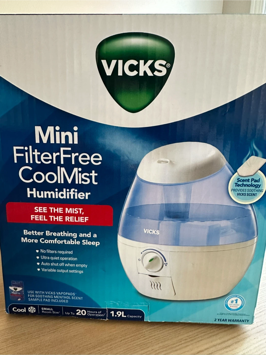 Vicks Mini Filter Free Cool Mist Humidifier