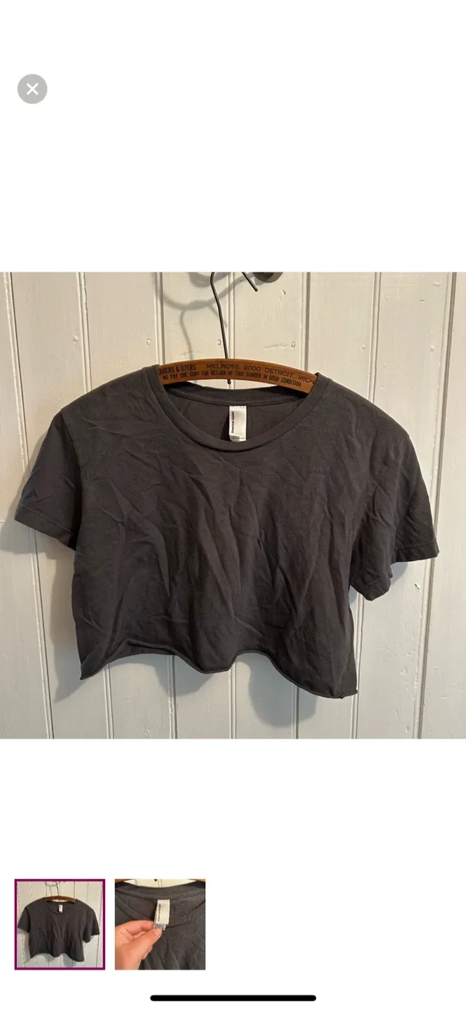American Apparel Grey Crop Top - Size L