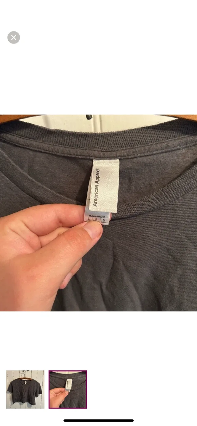 American Apparel Grey Crop Top - Size L image indicator(2)
