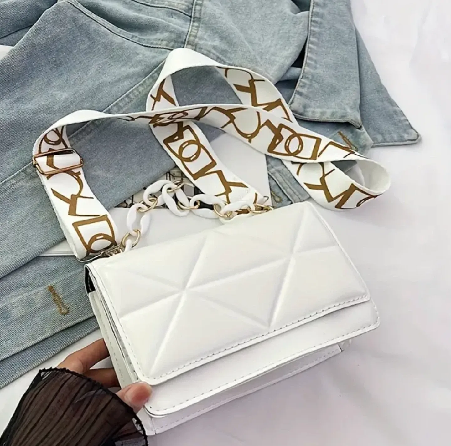 White Quilted Shoulder Bag
