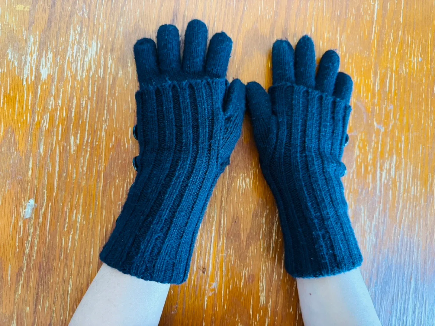 Black Gloves with Buttons image indicator(3)