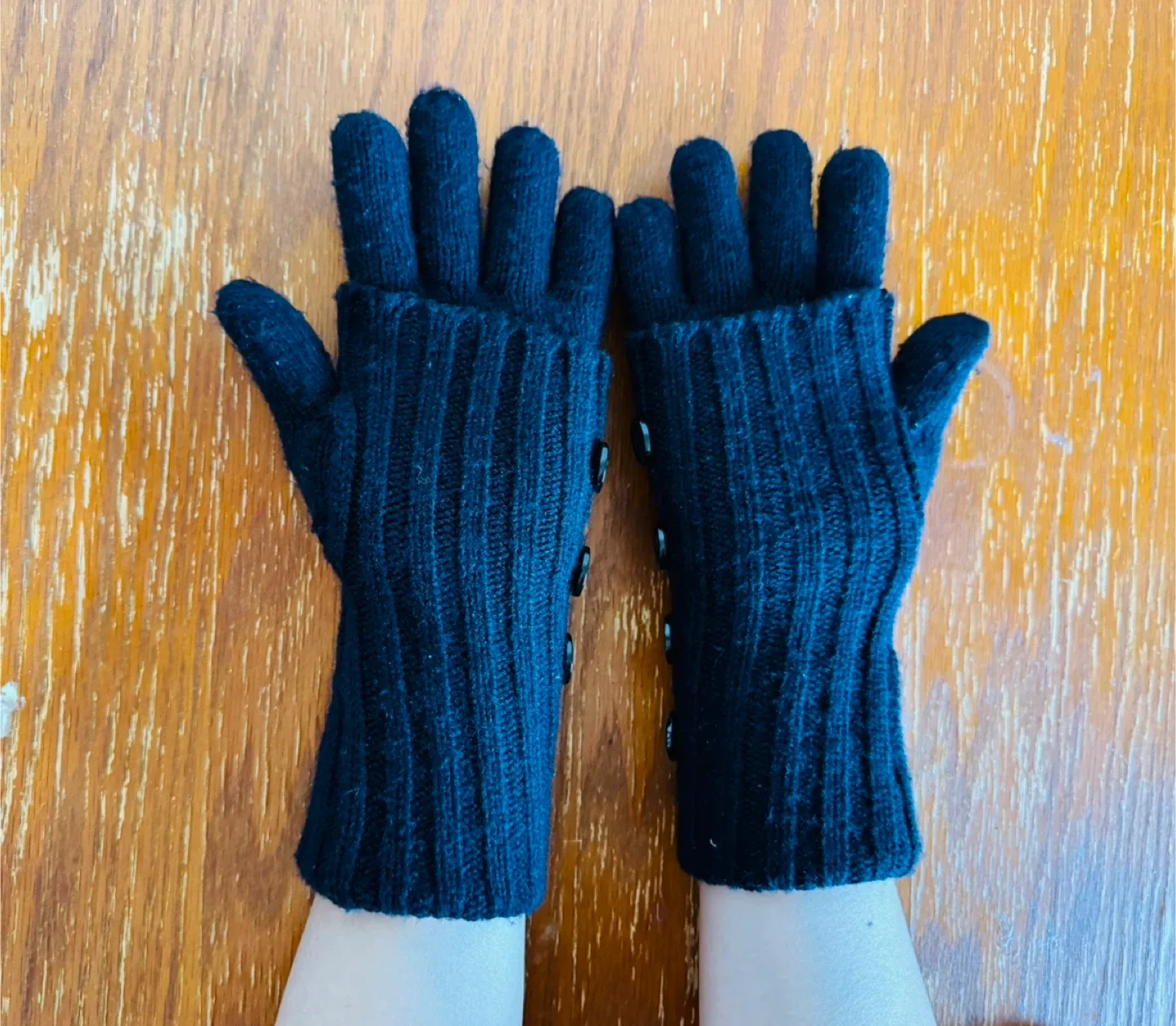 Black Gloves with Buttons image indicator(4)