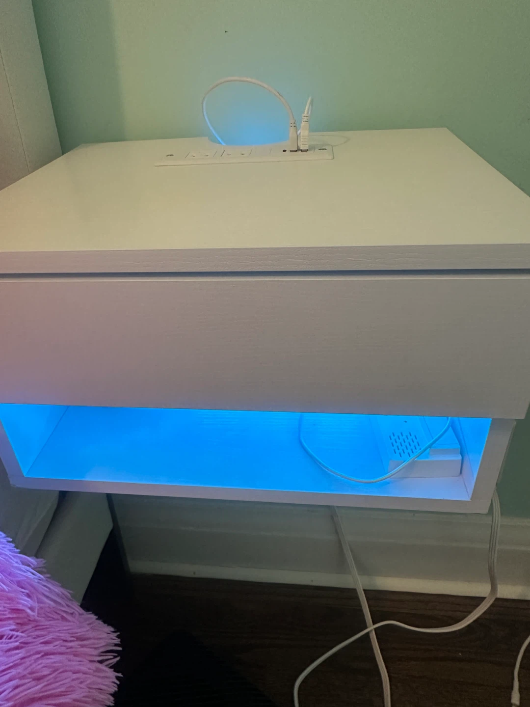 White Nightstand with LED Lighting - photo 5